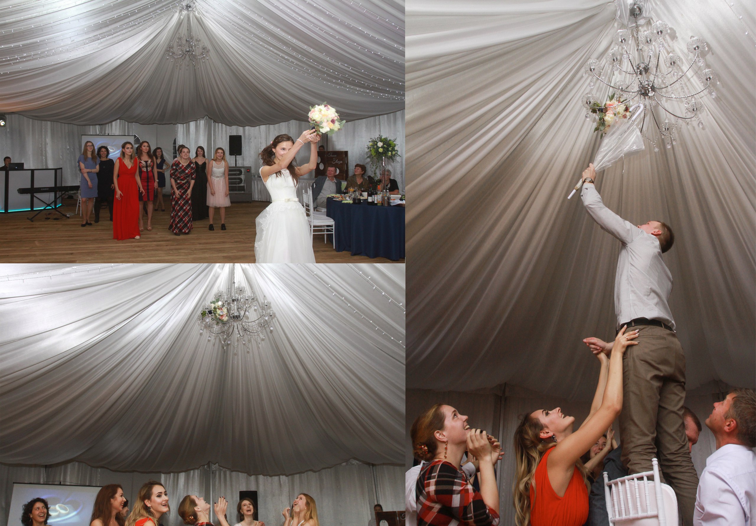 Без юмора не обошлось:) букет на люстре